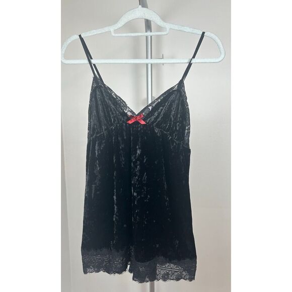 Sanctuary Pants - NWT Vintage Whimsigoth Y2K Black Lace Velvet Romper Women’s Size Medium NOS